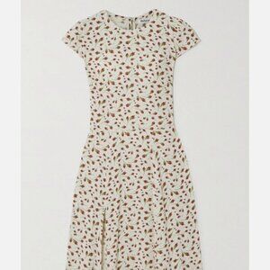 REFORMATION Gavin Cutout Floral-print Crepe Midi Dress In Ivory Size S